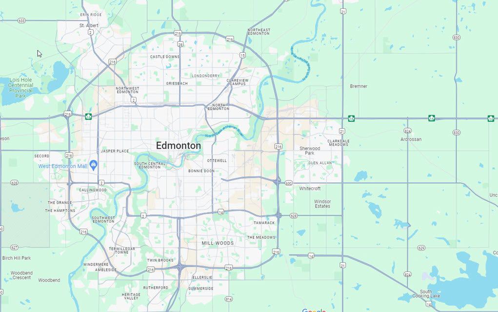 Edmonton Alberta Canada Map