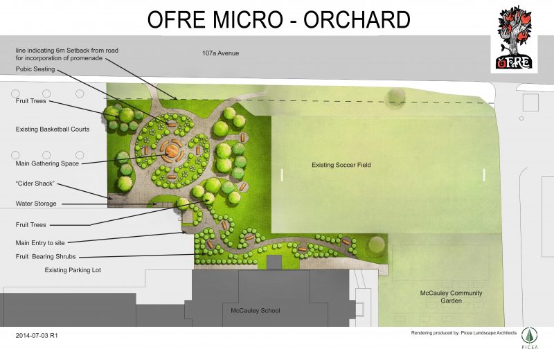 OFRE Micro Orchard at McCauley School in Edmonton