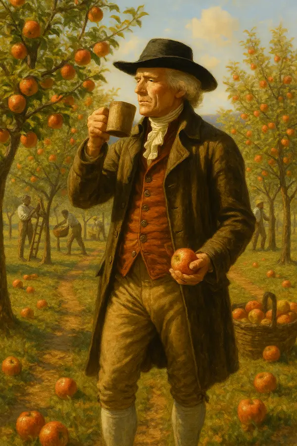 Thomas Jefferson in His Orchard in Colonial America